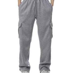 Men's Fleece Cargo Sweatpants Heavyweight Lt. Grey